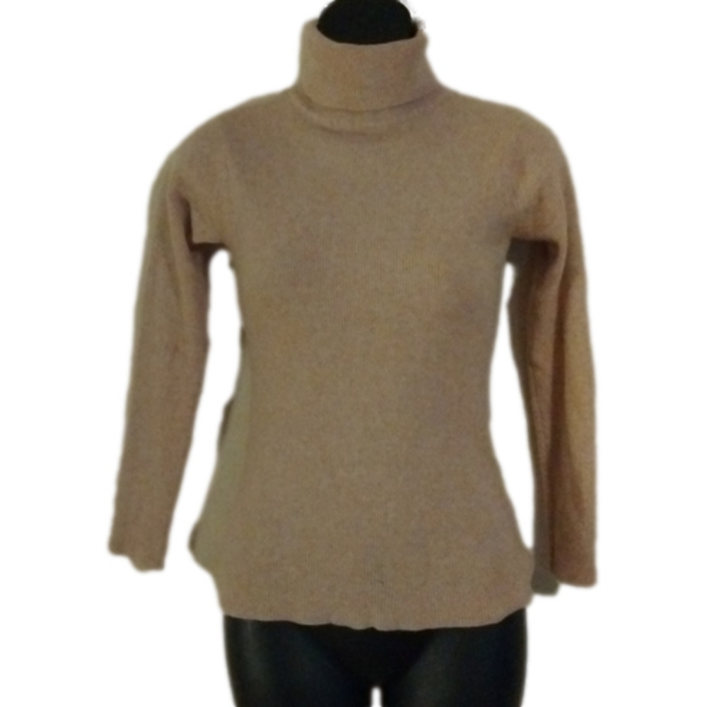 Vintage/ retro 100 PERCENT cashmere tan turtleneck. See measurements.
